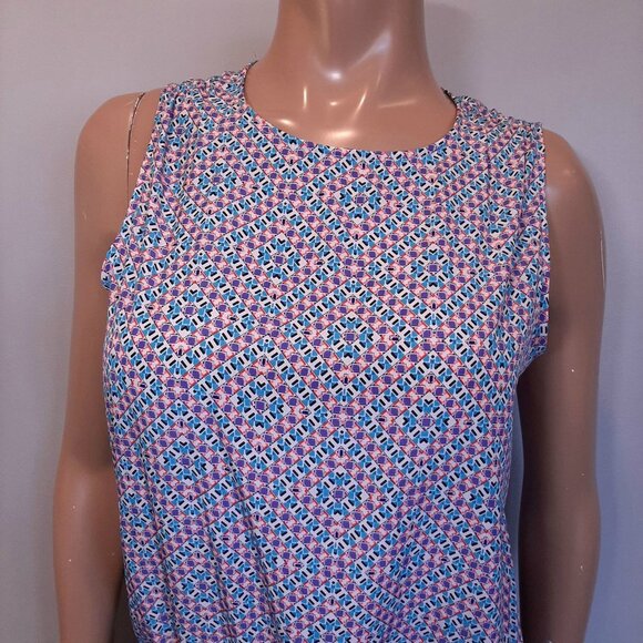 3/$20 GAP Sleeveless Romper Geometric Print Elastic Waist Pockets Shorts Tank - Picture 6 of 10